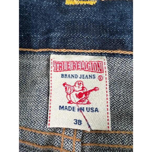 True Religion Mens 38 Bobby Blue Jeans 90s Y2K Buttons Casual Comfort Western - Picture 8 of 13
